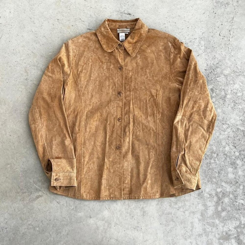 Vintage Coldwater Creek Suede Jacket Women's Large Y2K